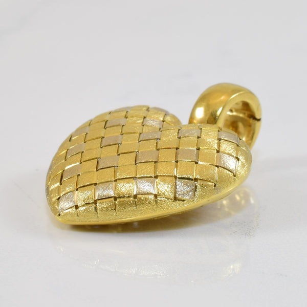 'Birks' Woven Yellow Gold Heart Pendant |