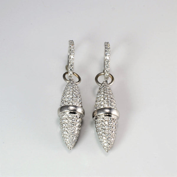 'Boodles' Velocity Pave White Gold Diamond Drop Earrings | 3.05 ctw |