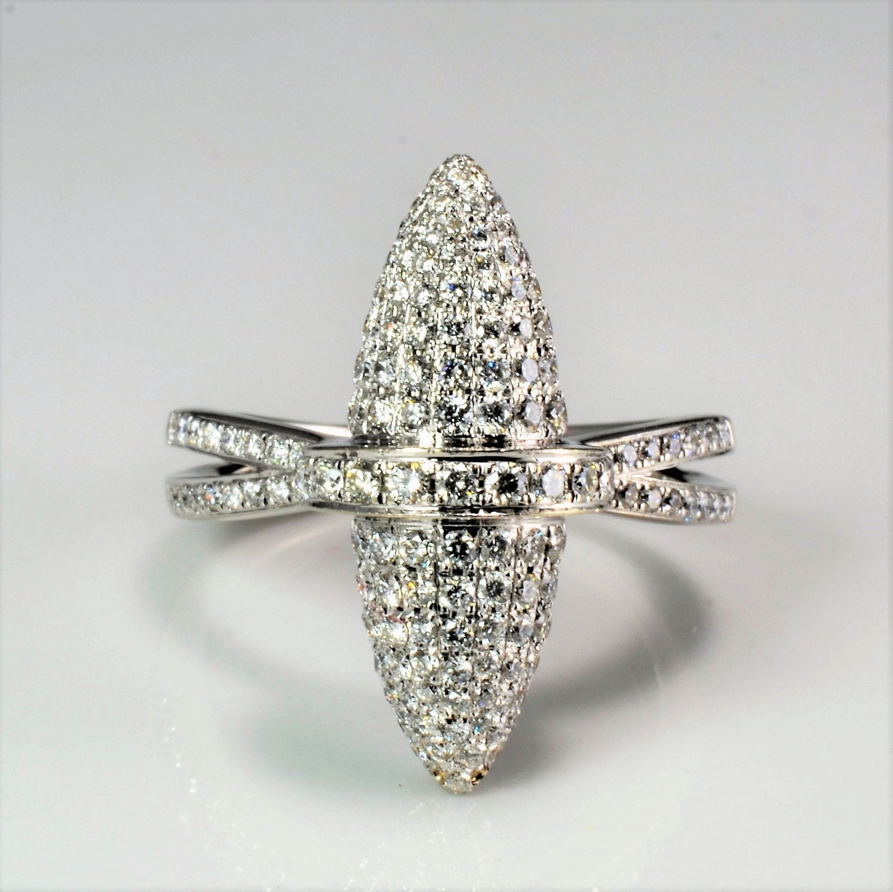 'Boodles' Velocity Pave White Gold Diamond Ring | 1.00 ctw, SZ 6 | - 100 Ways