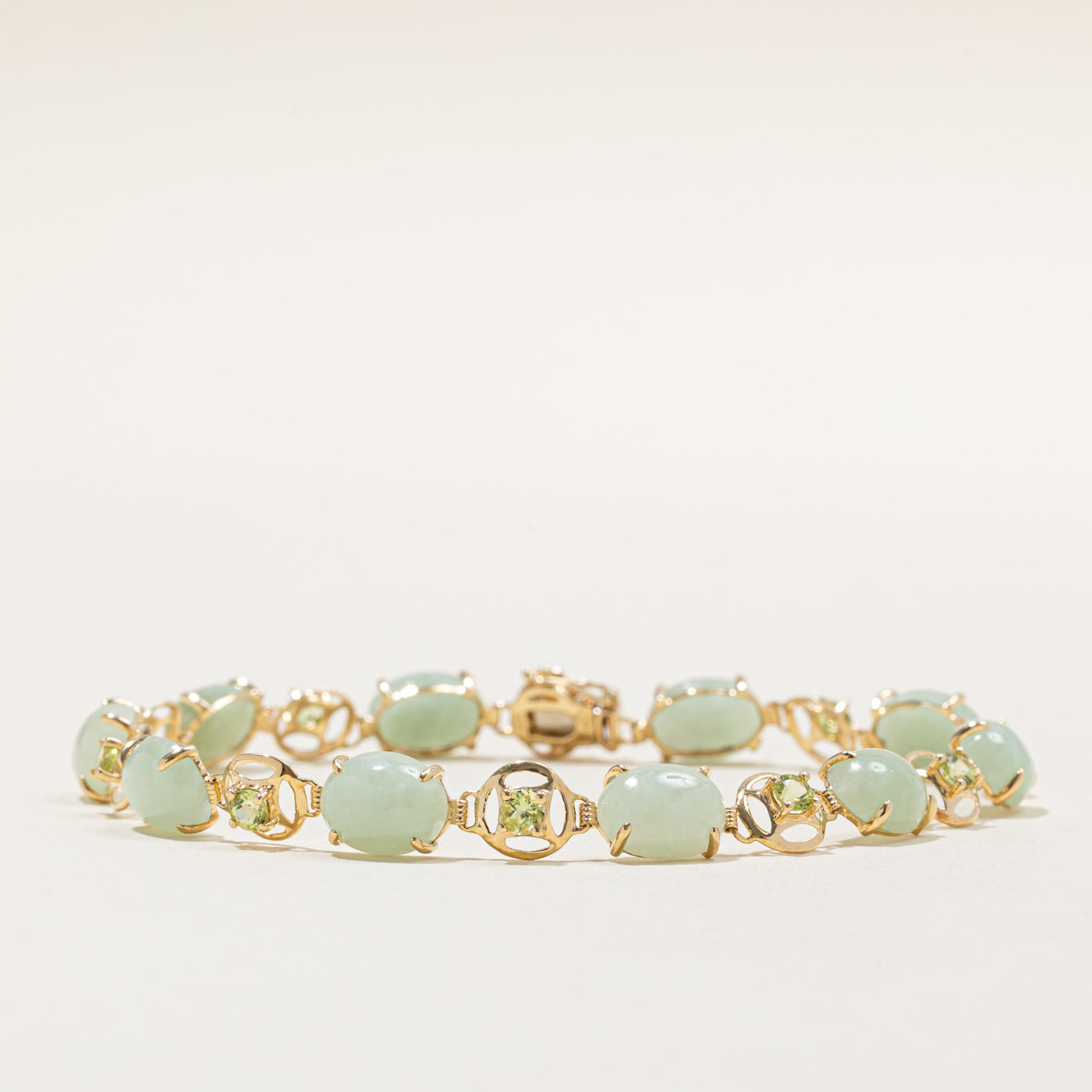Jade & Peridot Bracelet | 17.50ctw, 1.00ctw | 7.5" |