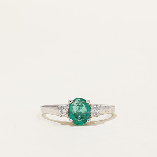 Emerald & Diamond Cocktail Ring | 0.71ct, 0.10ctw | SZ 7 |