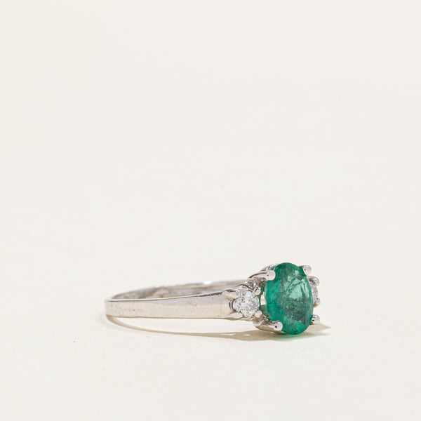 Emerald & Diamond Cocktail Ring | 0.71ct, 0.10ctw | SZ 7 |