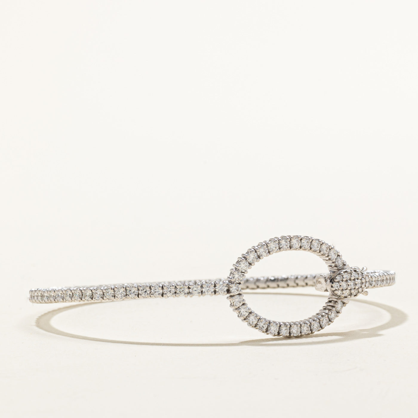 18k Pavé Set Diamond Open Oval Link Bangle | 2.13ctw | 8"