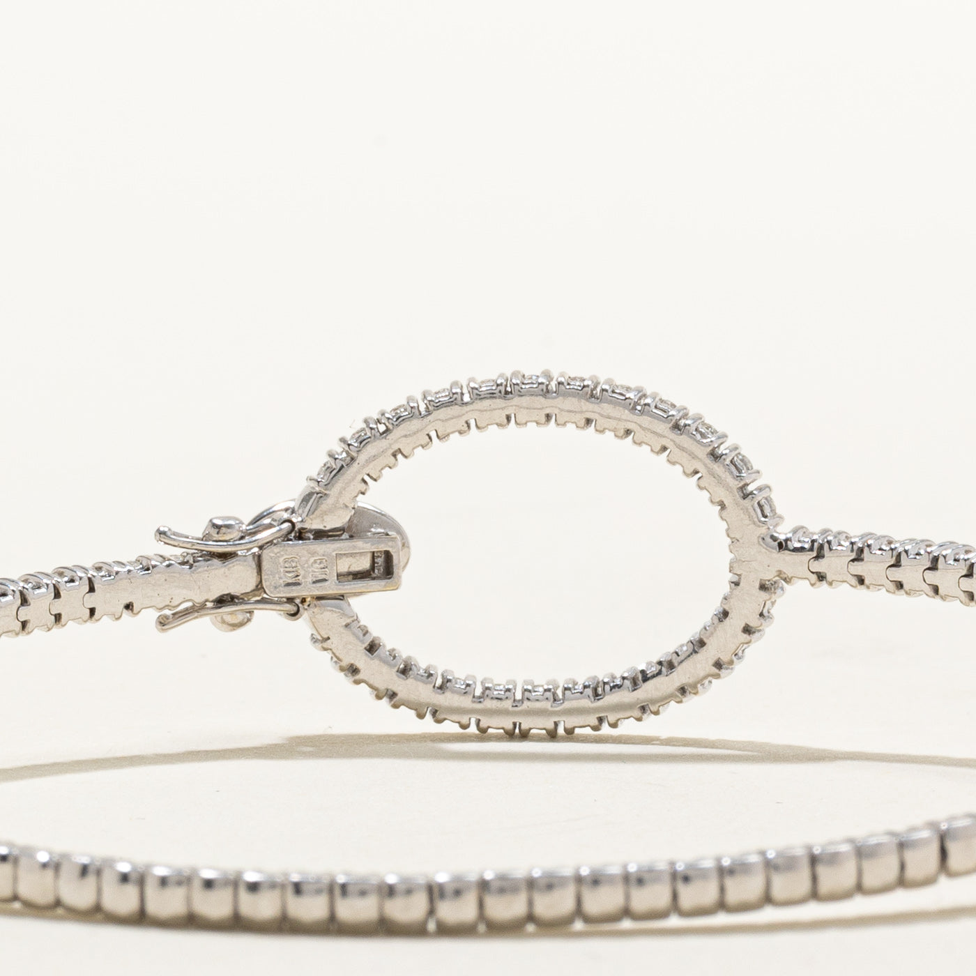 18k Pavé Set Diamond Open Oval Link Bangle | 2.13ctw | 8"