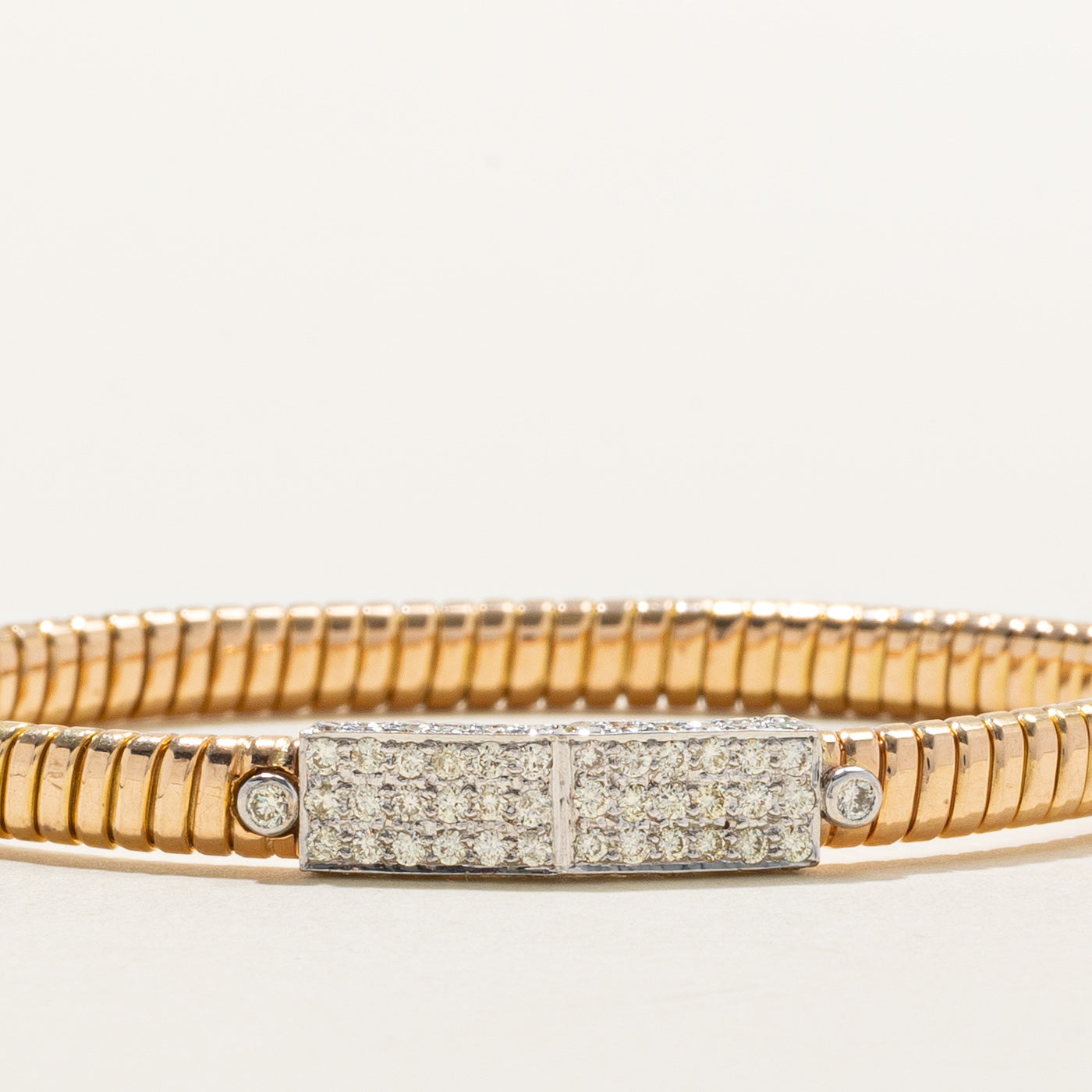 Bracelet à maillons serpent en or 18 carats serti de diamants | 1,00 ct au total | 18,4 cm