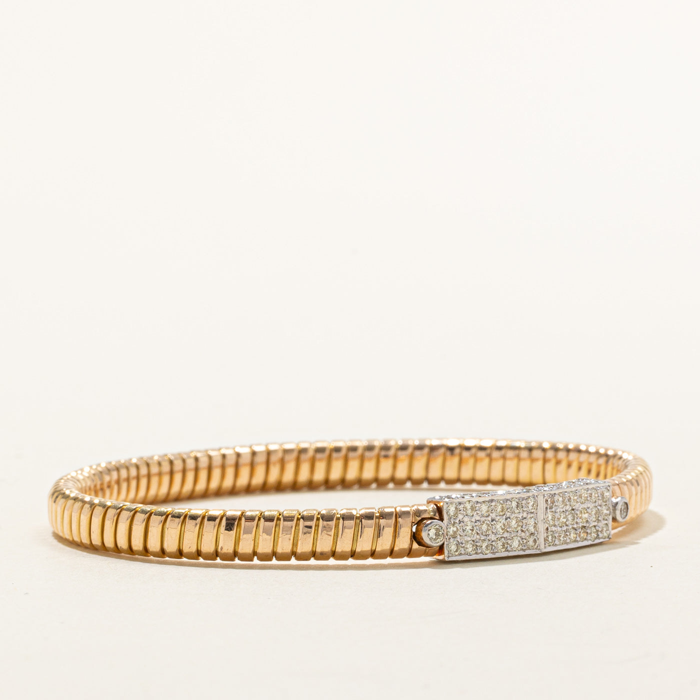 Bracelet à maillons serpent en or 18 carats serti de diamants | 1,00 ct au total | 18,4 cm