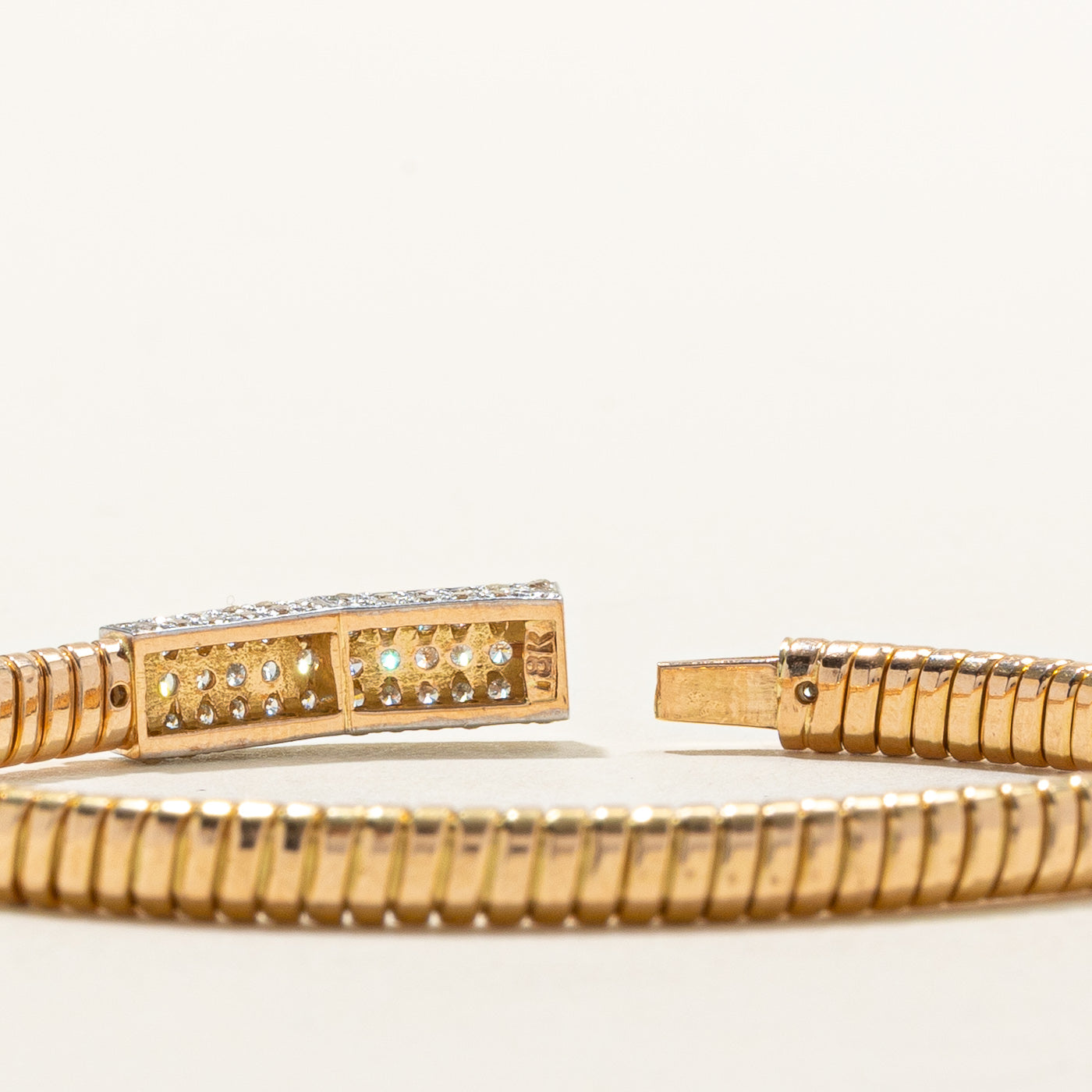 Bracelet à maillons serpent en or 18 carats serti de diamants | 1,00 ct au total | 18,4 cm