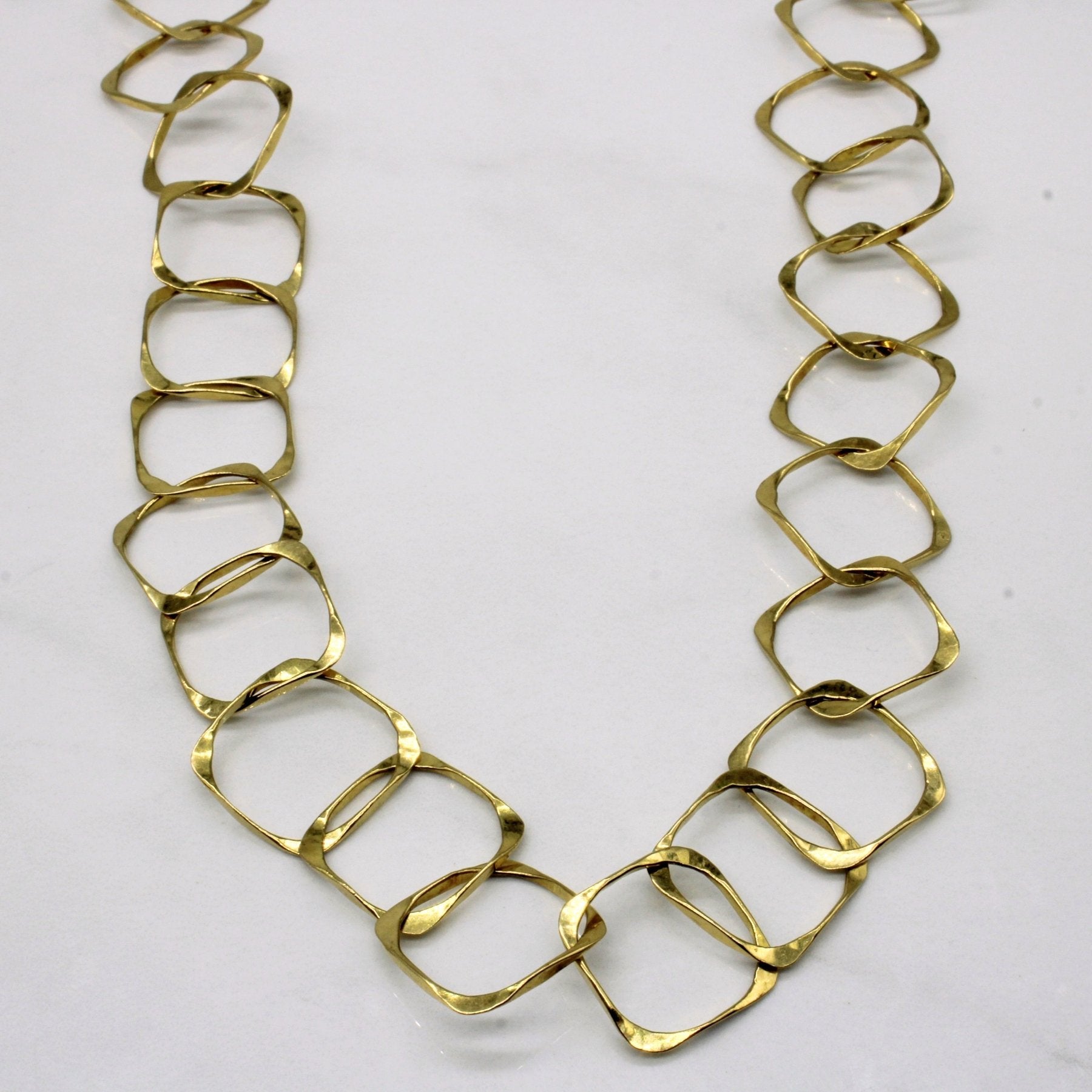 'Brinkhaus' 18k Yellow Gold Soft Square Link Necklace | 36" | - 100 Ways