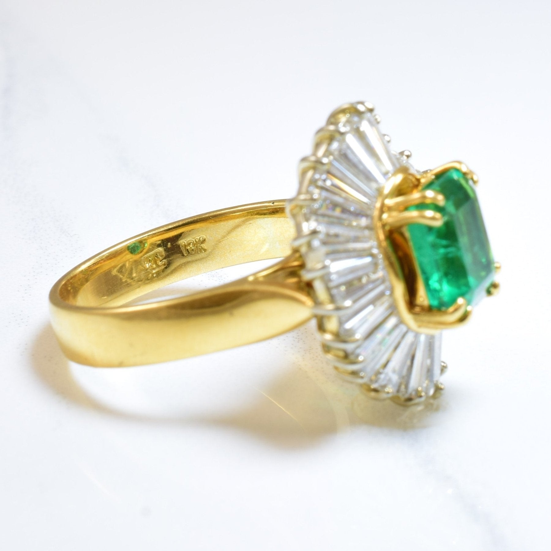 'Brinkhaus' Emerald & Diamond Ballerina Ring | 3.00ct, 1.68ctw | SZ 7 | - 100 Ways