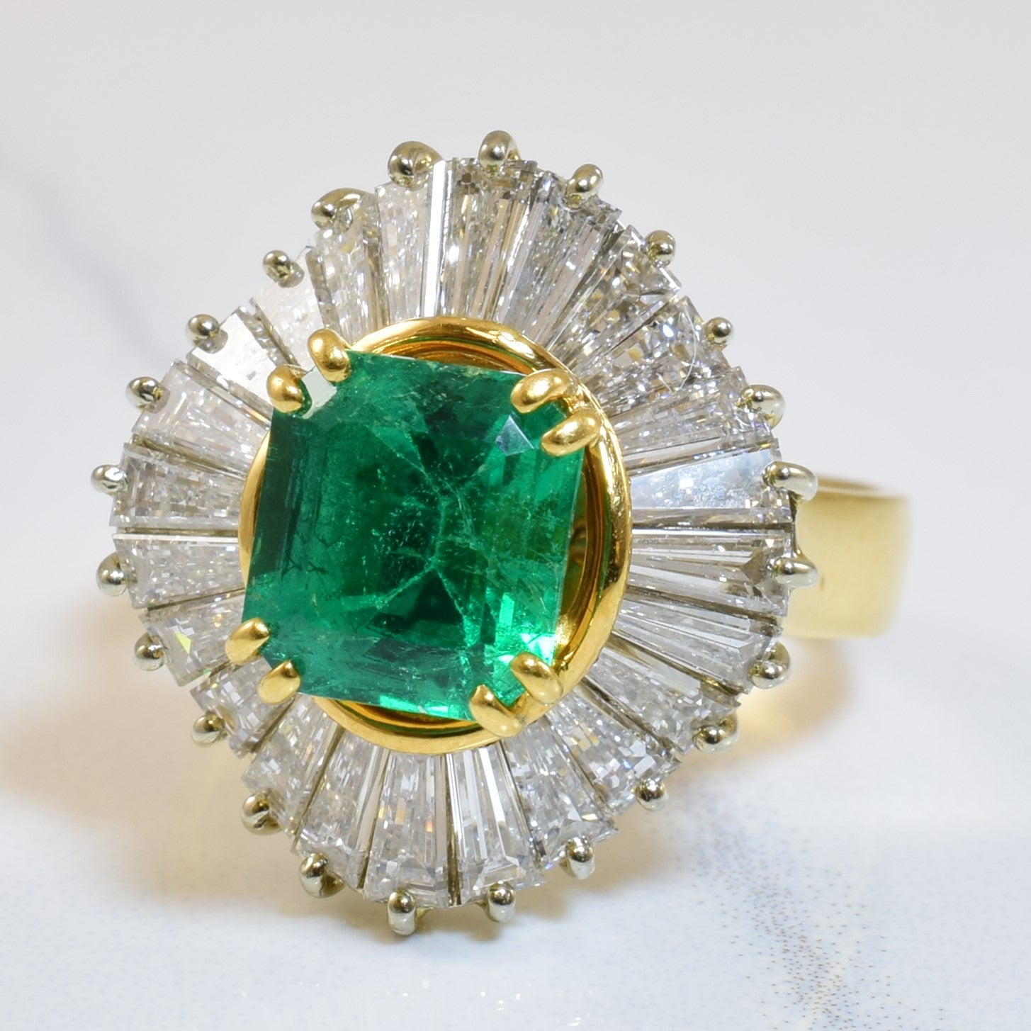 'Brinkhaus' Emerald & Diamond Ballerina Ring | 3.00ct, 1.68ctw | SZ 7 | - 100 Ways