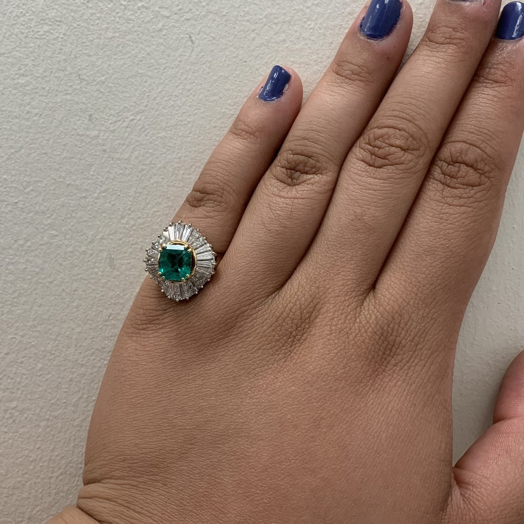 'Brinkhaus' Emerald & Diamond Ballerina Ring | 3.00ct, 1.68ctw | SZ 7 | - 100 Ways