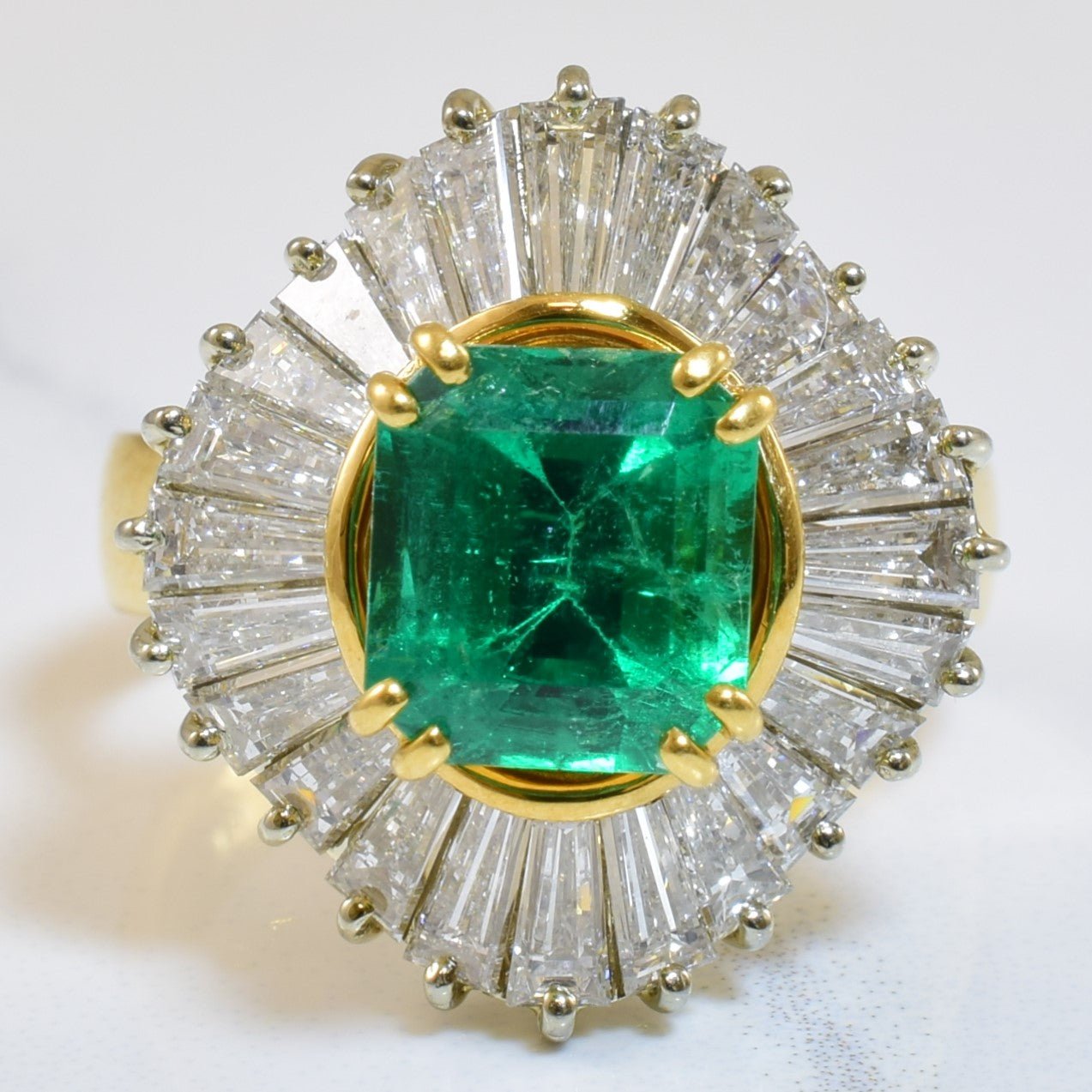 'Brinkhaus' Emerald & Diamond Ballerina Ring | 3.00ct, 1.68ctw | SZ 7 | - 100 Ways