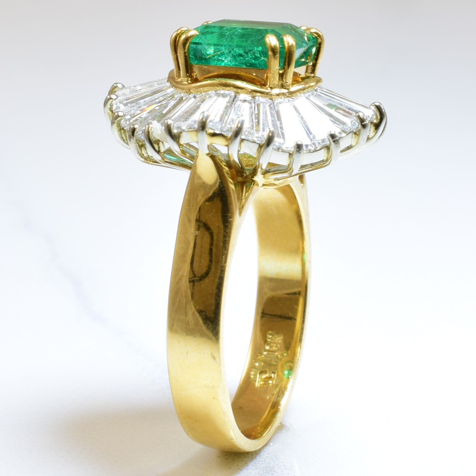 'Brinkhaus' Emerald & Diamond Ballerina Ring | 3.00ct, 1.68ctw | SZ 7 | - 100 Ways