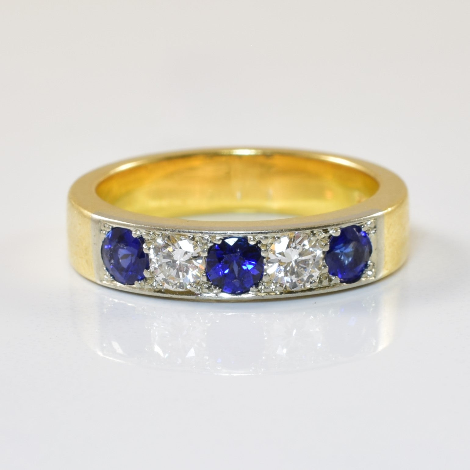 'Brinkhaus' Sapphire & Diamond Band | 0.60ctw, 0.32ctw | SZ 7.5 | - 100 Ways