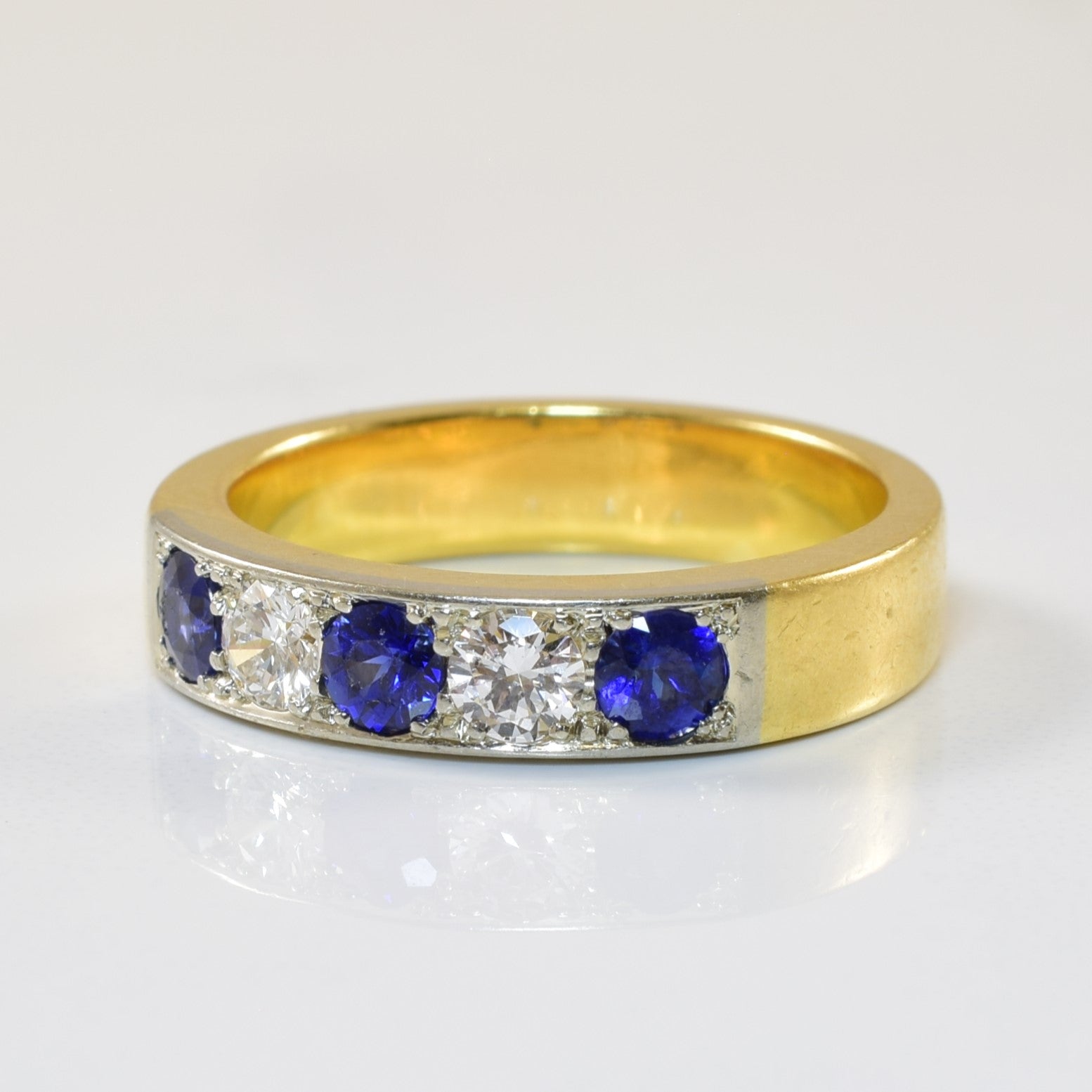 'Brinkhaus' Sapphire & Diamond Band | 0.60ctw, 0.32ctw | SZ 7.5 | - 100 Ways