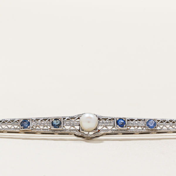 Sapphire & Pearl Brooch | 0.25ctw |