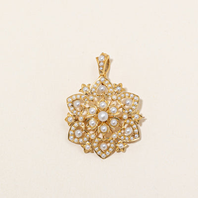Vintage Modified Pearl Brooch & Pendant
