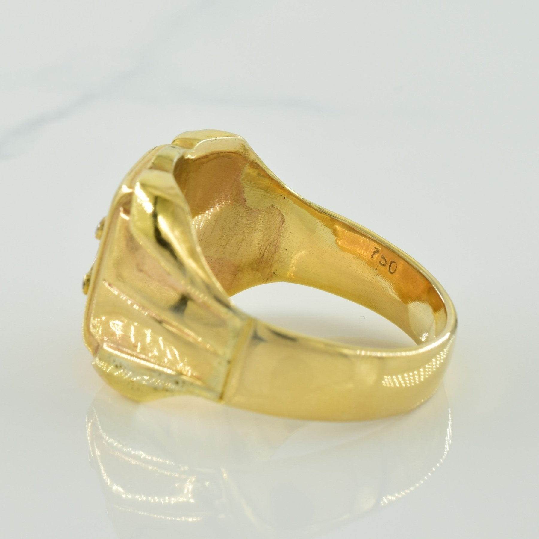 'C' Initialed Ruby Signet Ring | 0.06ct | SZ 12.25 | - 100 Ways