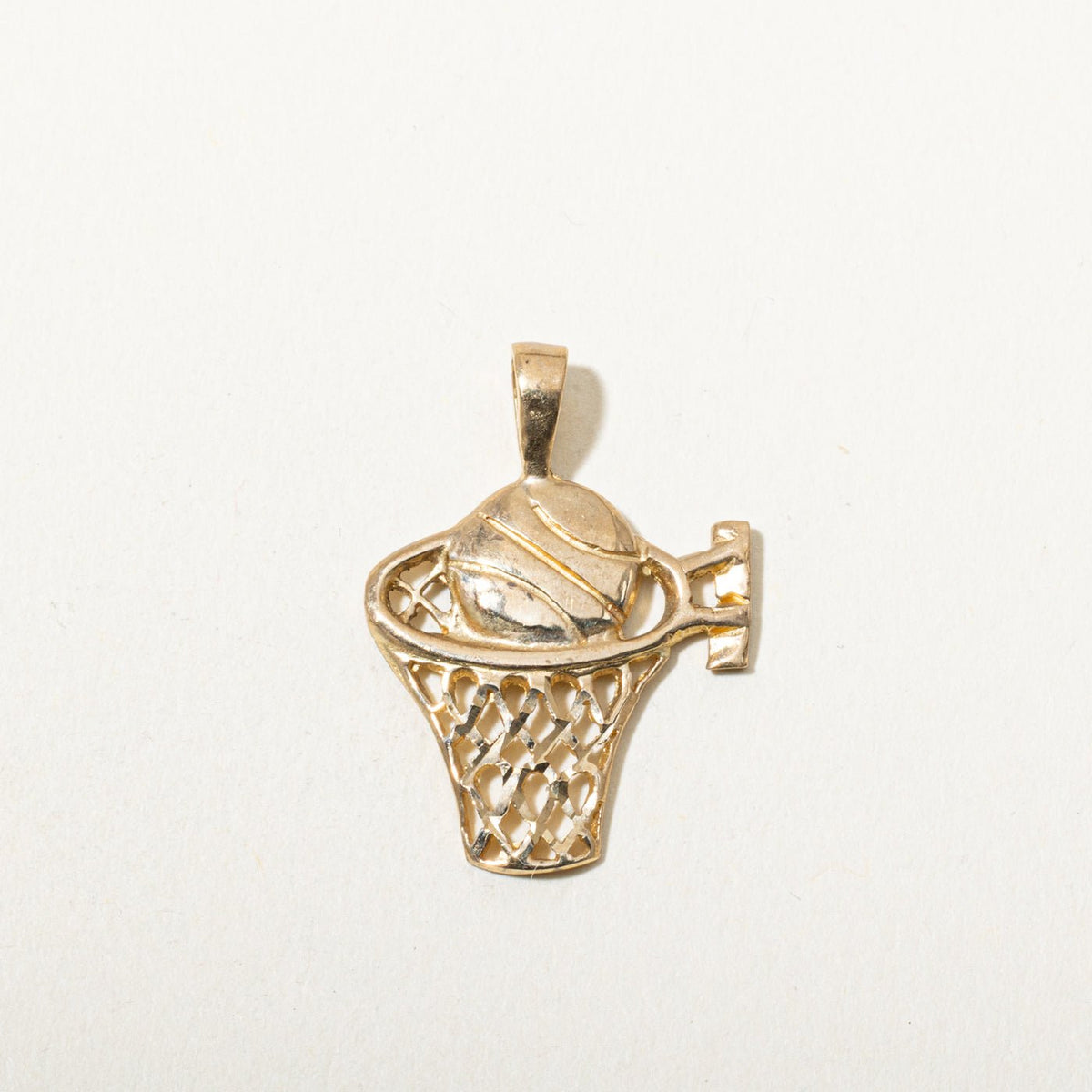 10k Yellow Gold Openwork Basketball Hoop Charm