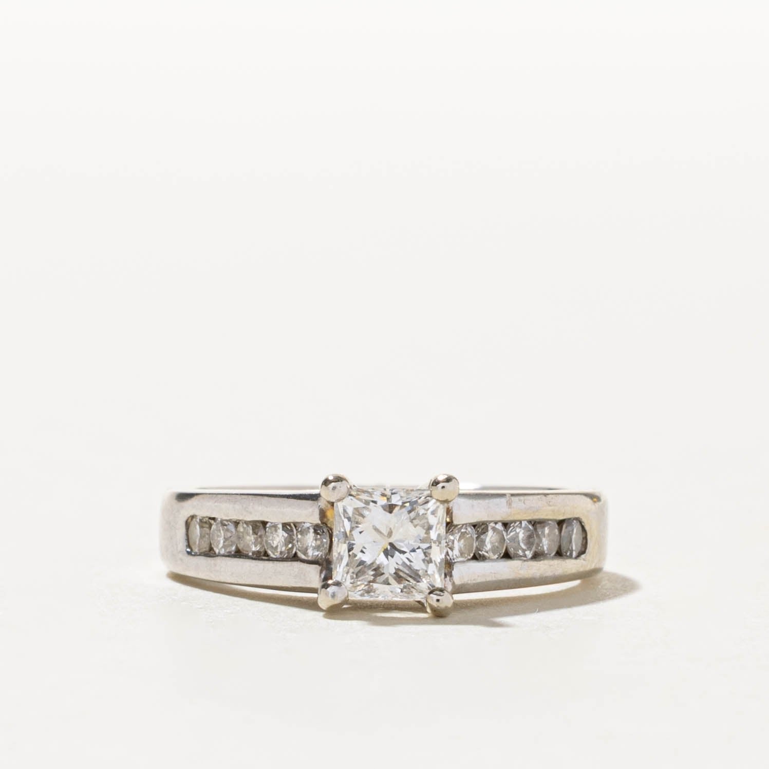 14k Princess Cut Diamond Chunky Cathedral Ring | 0.65ctw | SZ 4.5