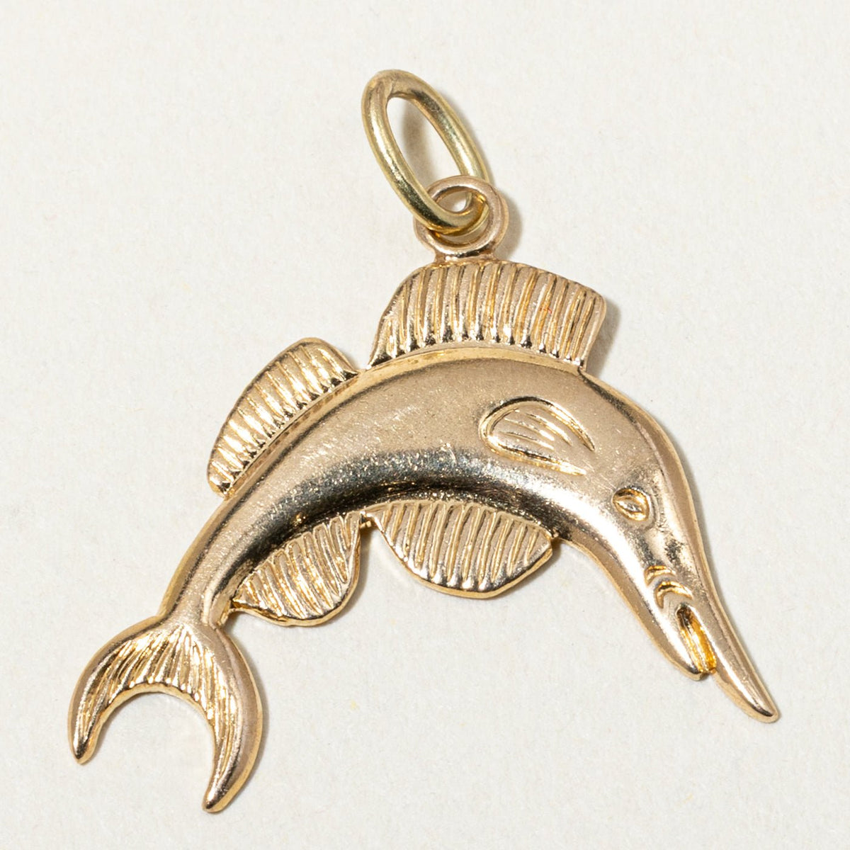 14k Yellow Gold Swordfish Charm
