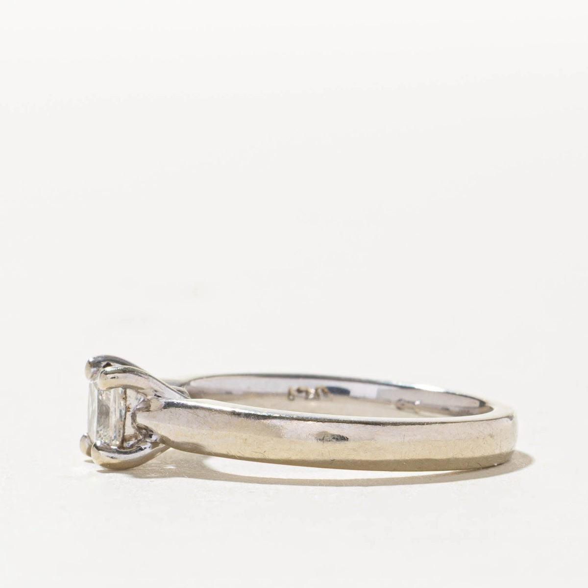 14k Solitaire GIA Princess Cut Diamond Engagement Ring | 0.51ct VS1 F VG | SZ 6.5