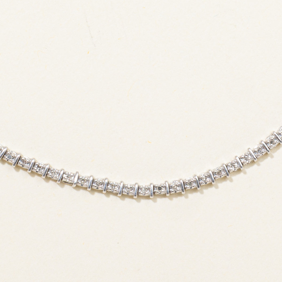 10k Diamond Grooved Adjustable Bracelet | 8"