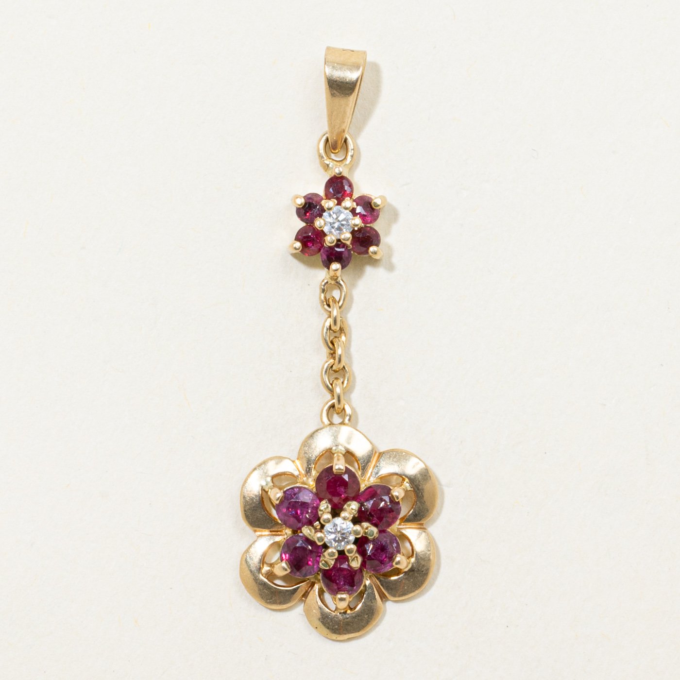 18K Pendants with Diamond Accents with Ruby