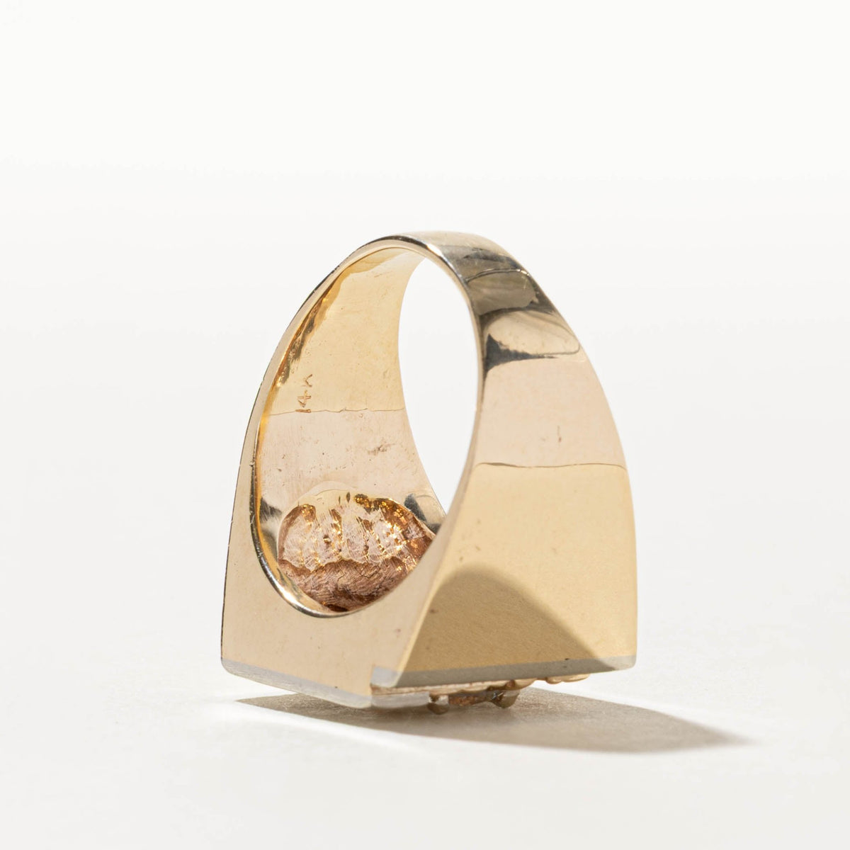 14k Scattered Diamond Textured Chunky Cocktail Ring | 2.37ctw | SZ 10.5