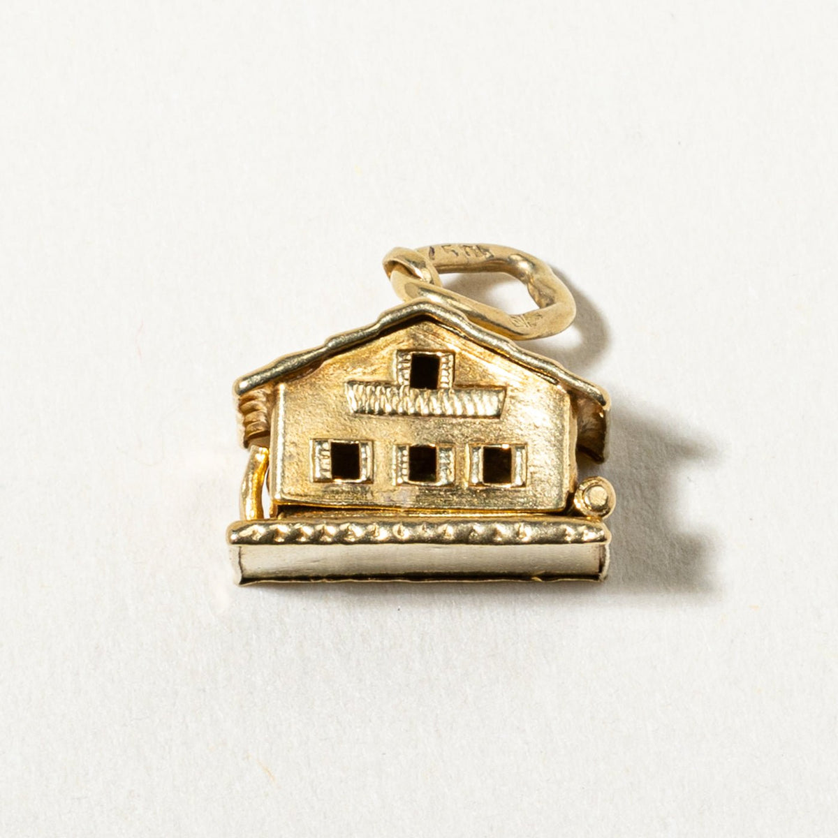 18k Yellow Gold Chalet with Heart Charm