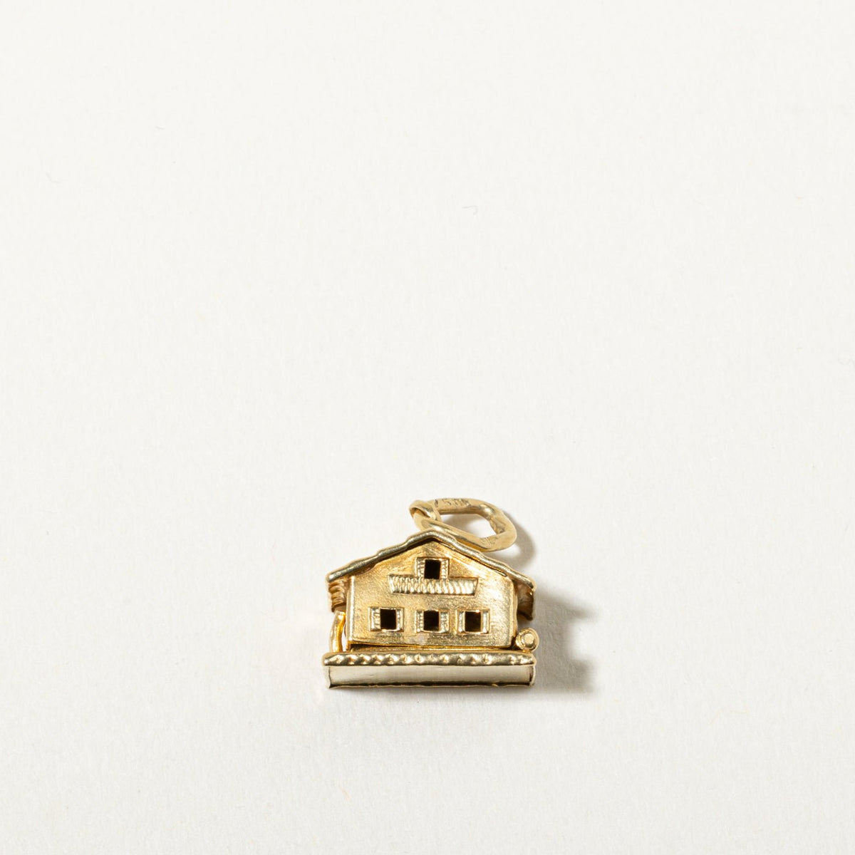 18k Yellow Gold Chalet with Heart Charm