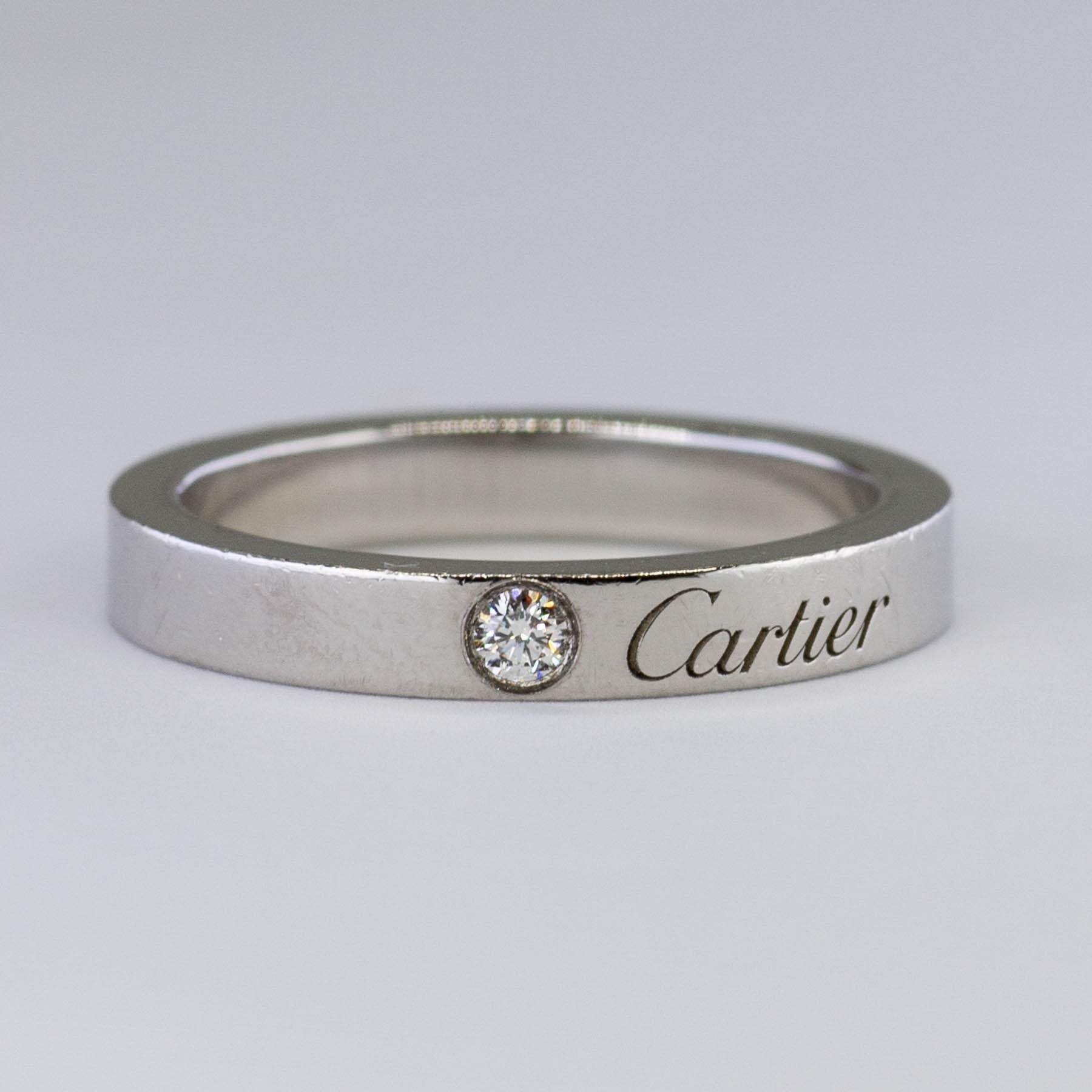 'Cartier' C de Cartier Diamond Ring in Platinum | Sz 6 - 100 Ways