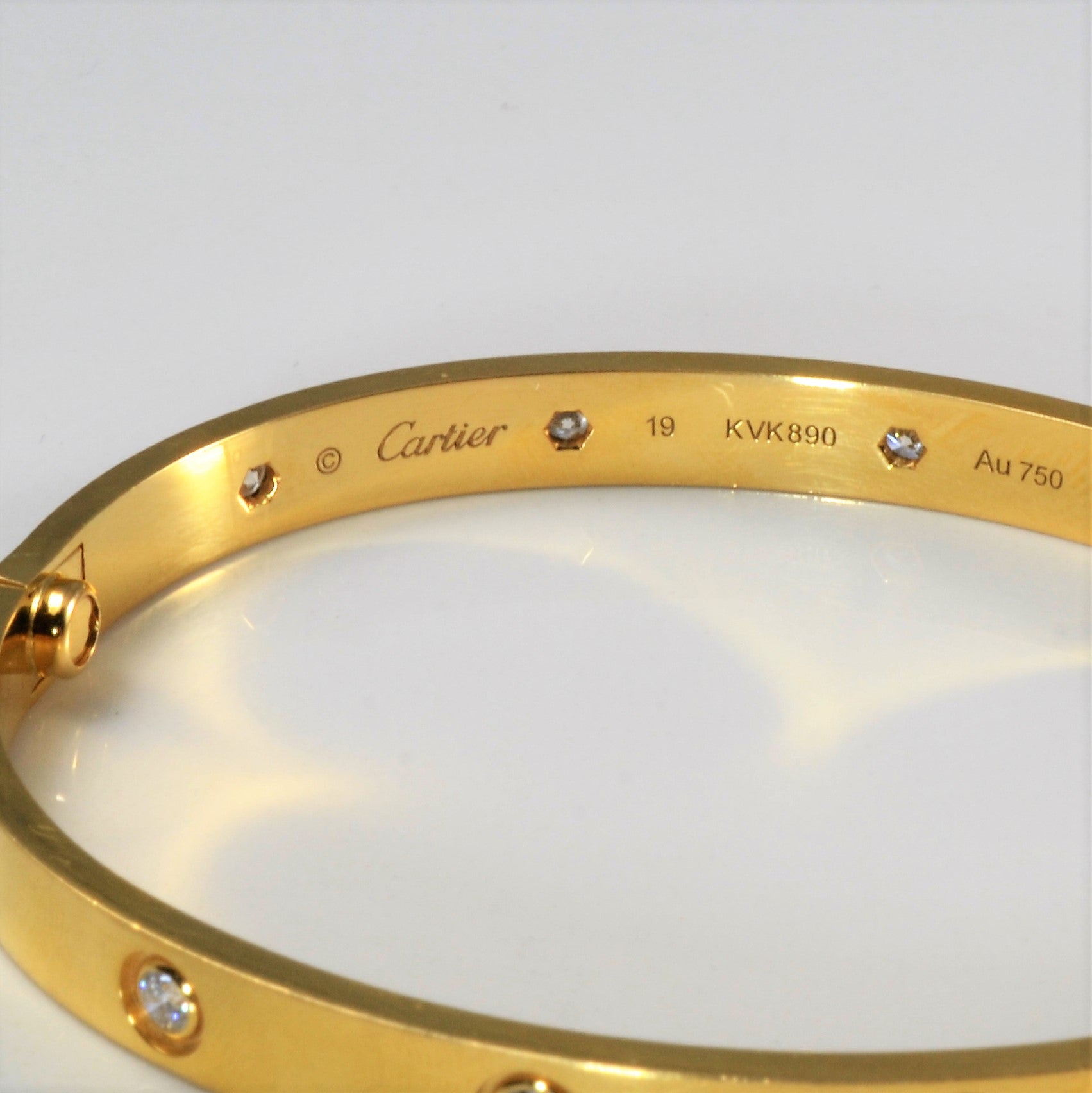 'Cartier' Love Bracelet, 10 Diamonds | 0.96ctw | 7" | - 100 Ways