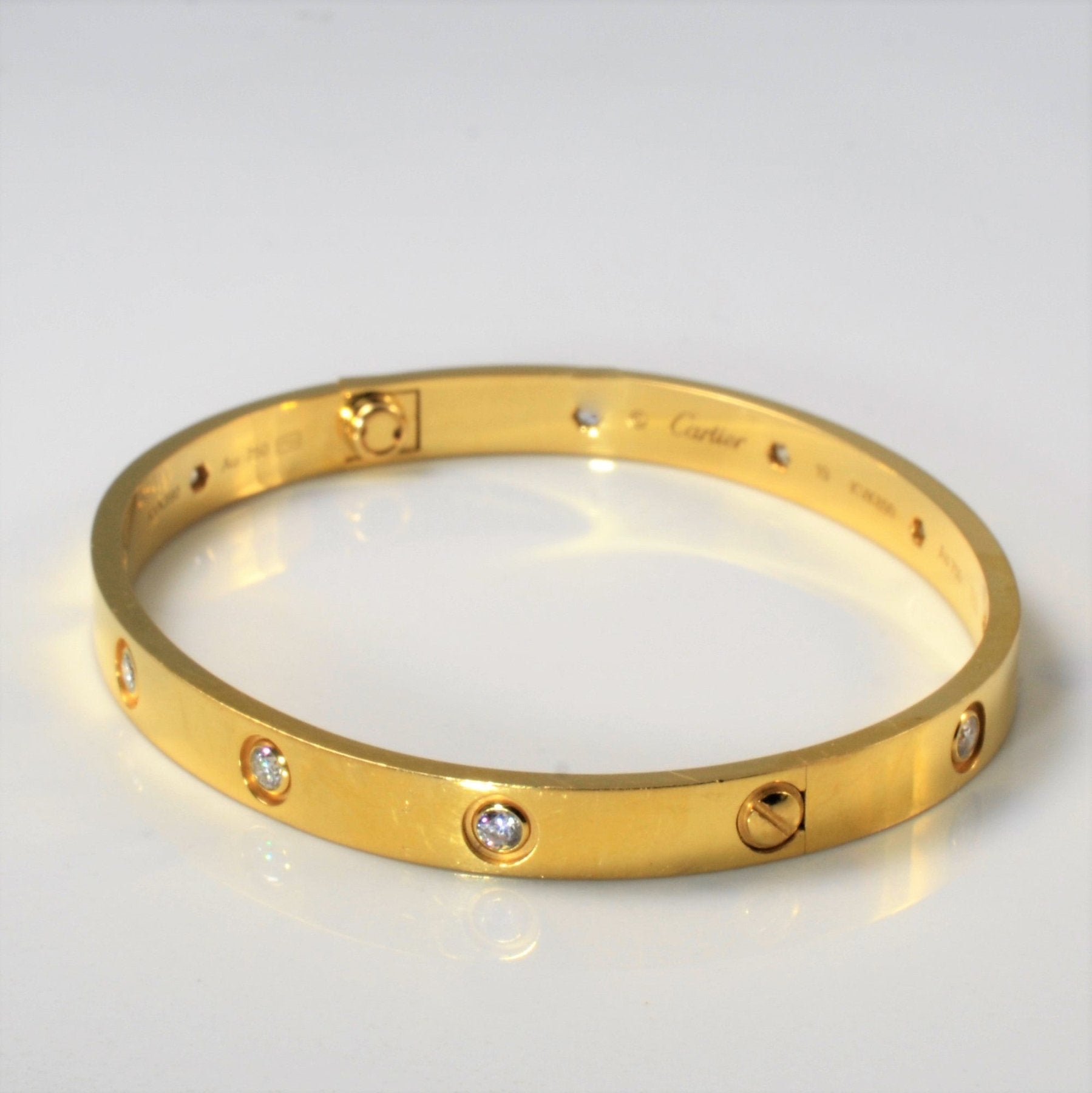 'Cartier' Love Bracelet, 10 Diamonds | 0.96ctw | 7" | - 100 Ways