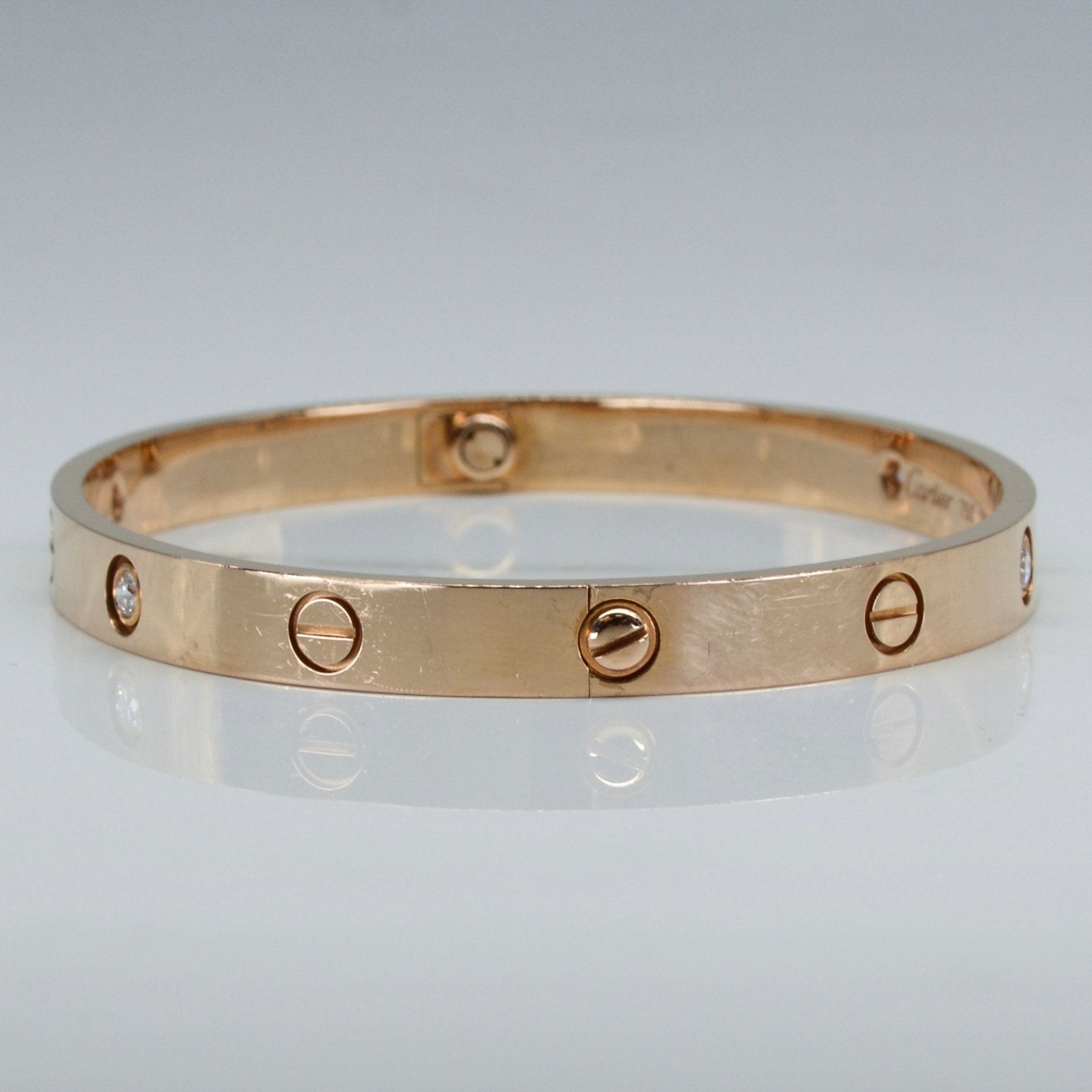 'Cartier' Love Bracelet, 4 Diamonds | 7" | - 100 Ways