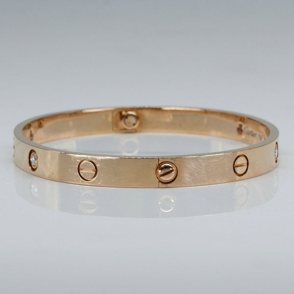 'Cartier' Love Bracelet, 4 Diamonds | 7