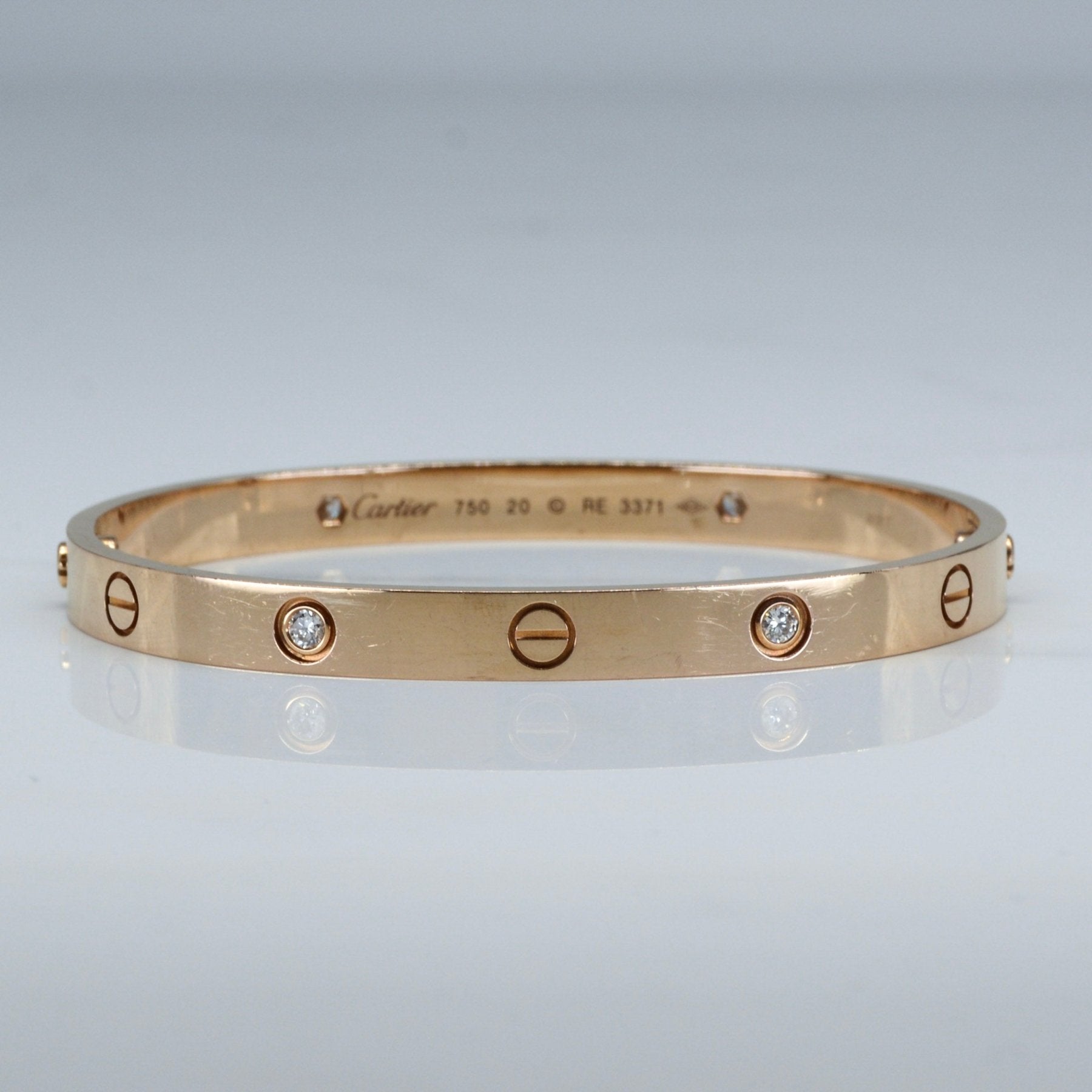 'Cartier' Love Bracelet, 4 Diamonds | 7" | - 100 Ways