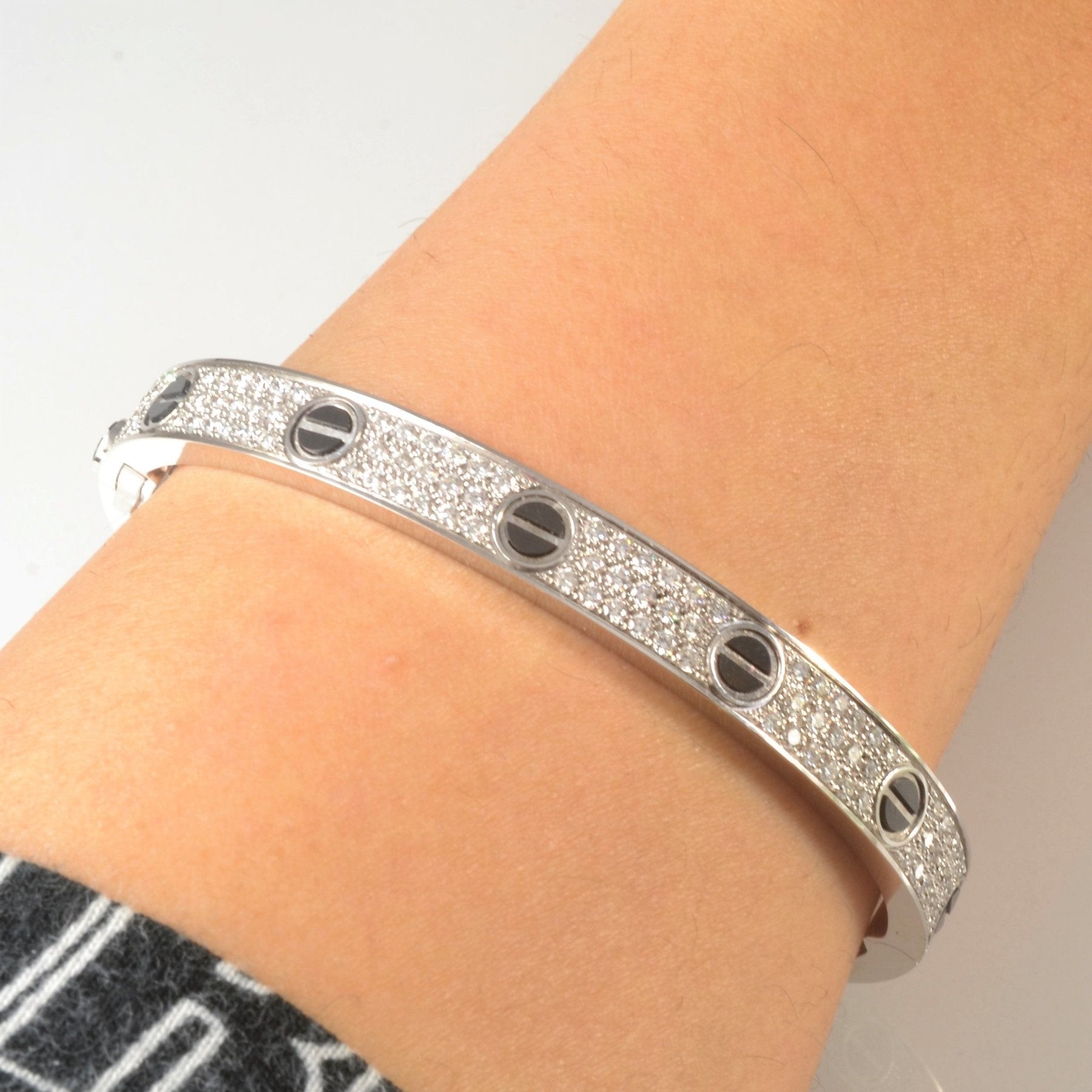 'Cartier' Love Bracelet, Diamond-Paved, Ceramic | 1.99ctw | 7" | - 100 Ways