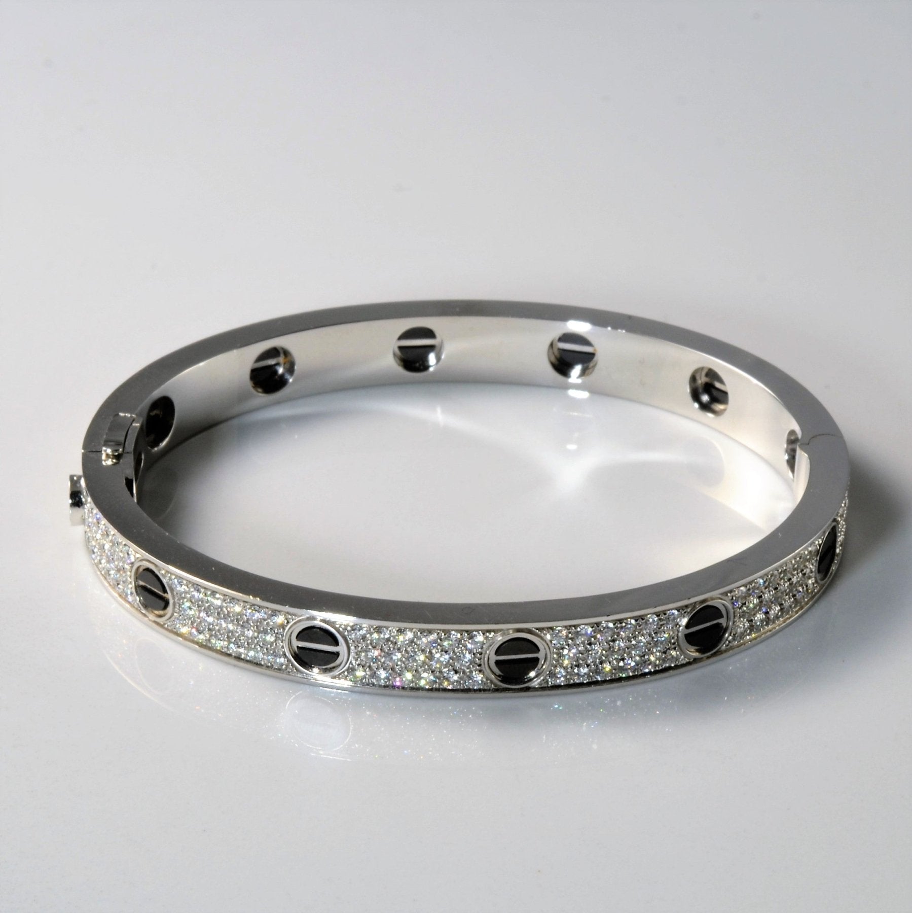 'Cartier' Love Bracelet, Diamond-Paved, Ceramic | 1.99ctw | 7" | - 100 Ways