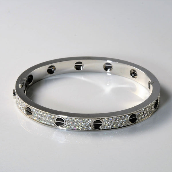 'Cartier' Love Bracelet, Diamond-Paved, Ceramic | 1.99ctw | 7