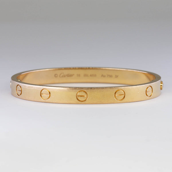 'Cartier' Love Bracelet in Yellow Gold | Cartier Sz 16