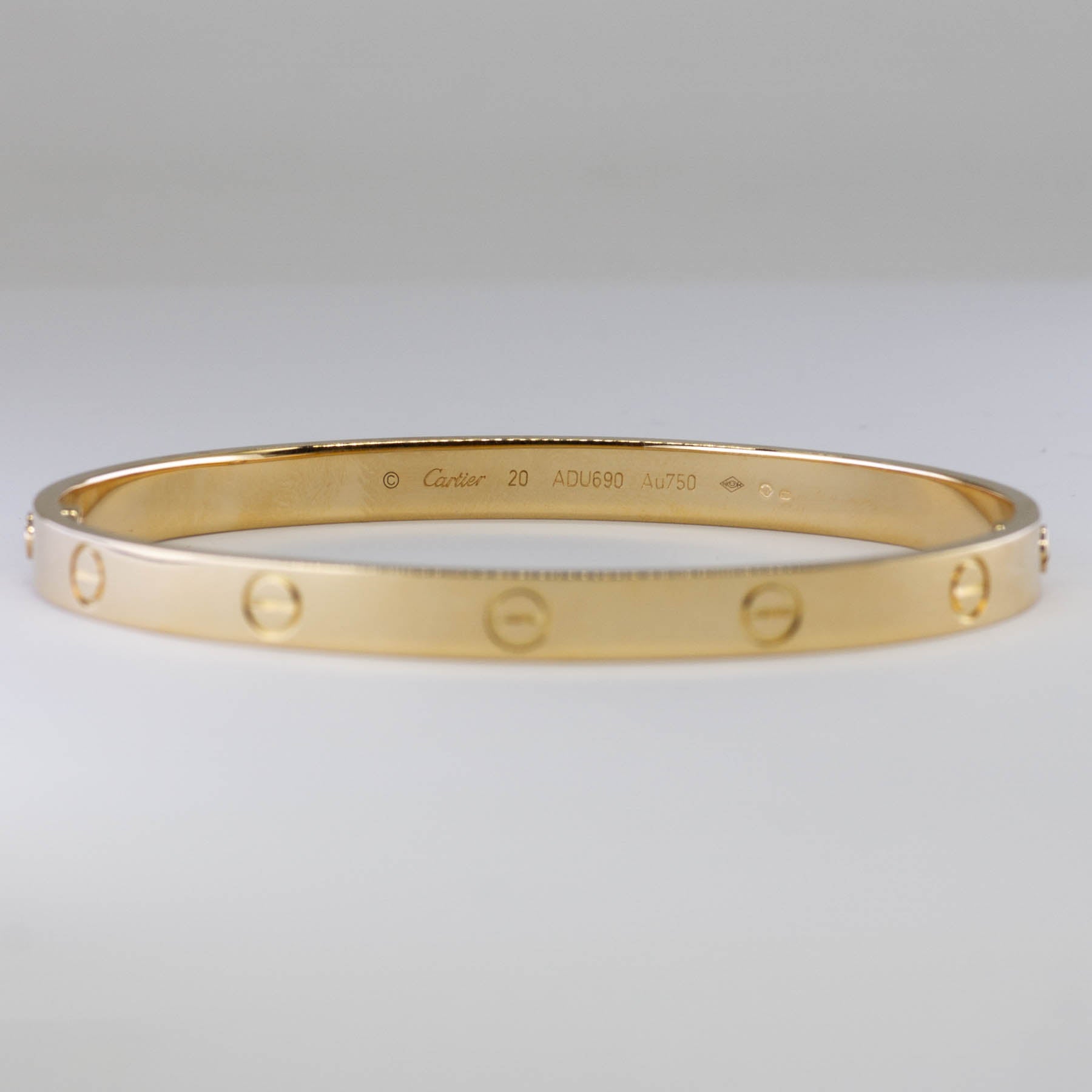 'Cartier' Love Bracelet in Yellow Gold | Cartier Sz 20 - 100 Ways
