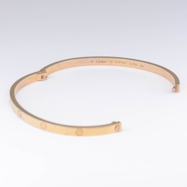 'Cartier' Love Bracelet in Yellow Gold | Small Model | 18k | Size 18