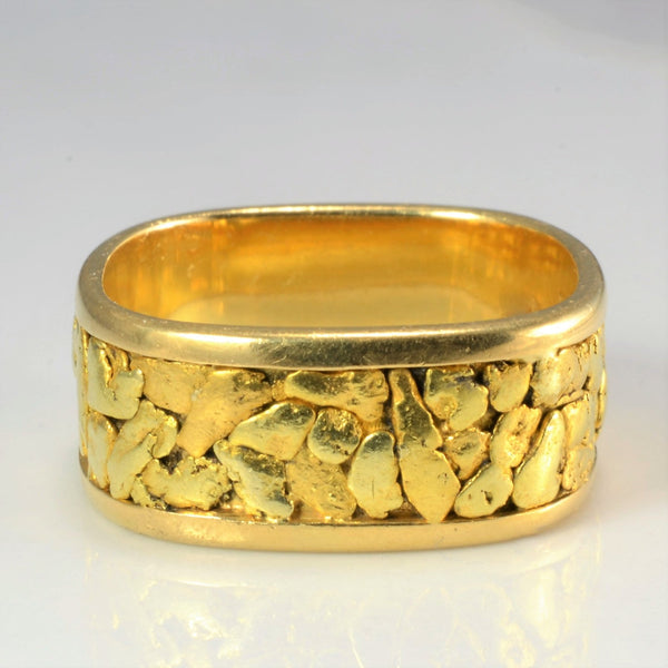 'Cavelti' 18k Gold Band with Natural Nuggets | SZ 8.5 |
