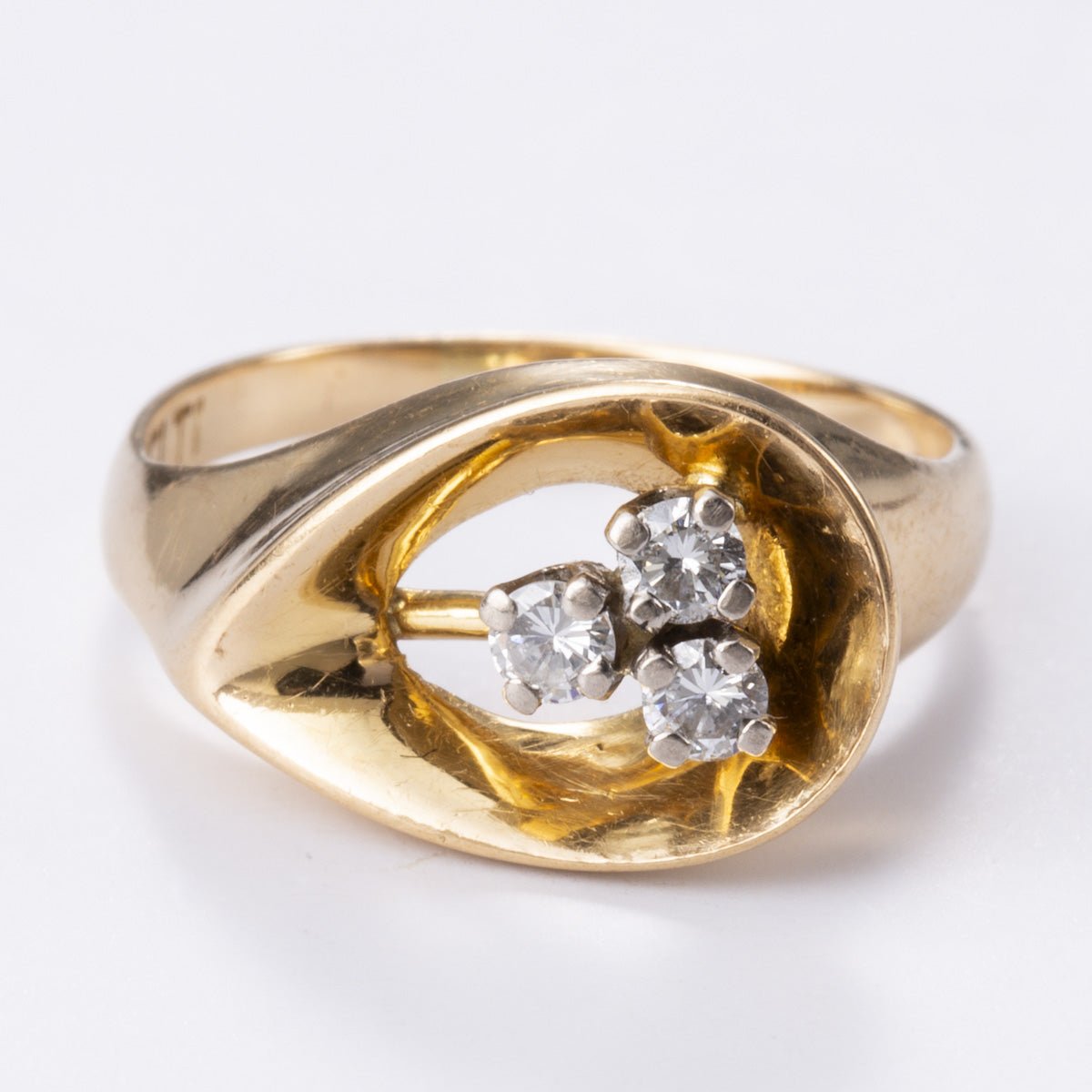 'Cavelti' 18k Yellow Gold Diamond Ring | 0.14ctw | Sz 3.5 - 100 Ways
