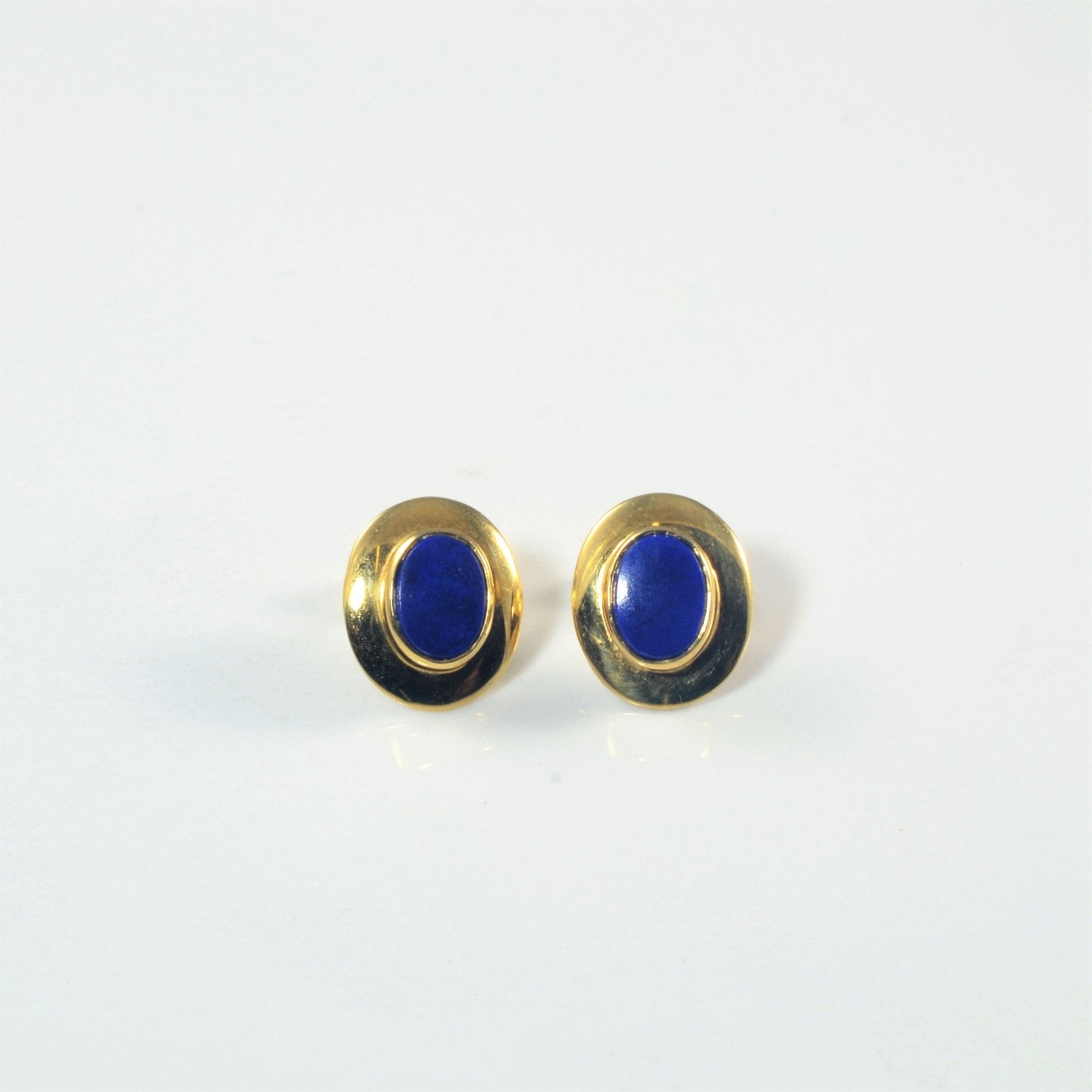 'Cavelti' Bezel Set Lapis Lazuli Stud Earrings | 1.20ctw | - 100 Ways