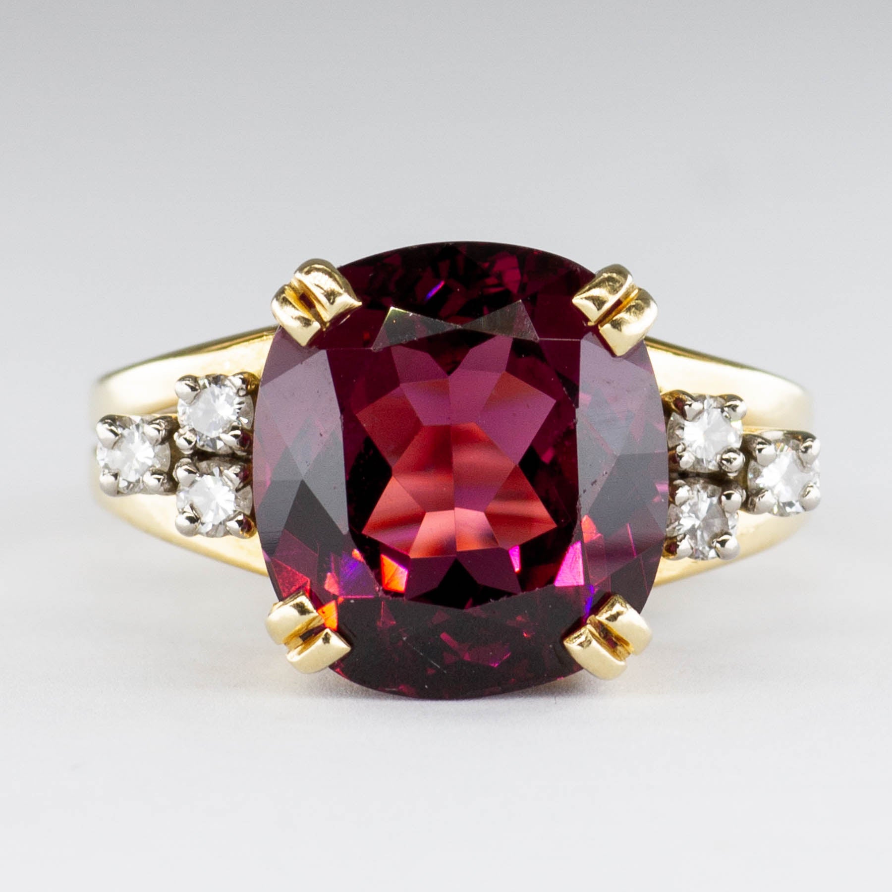 'Cavelti' Garnet and Diamond Ring | 6.15ct | 0.15ctw | SZ 5.75 - 100 Ways