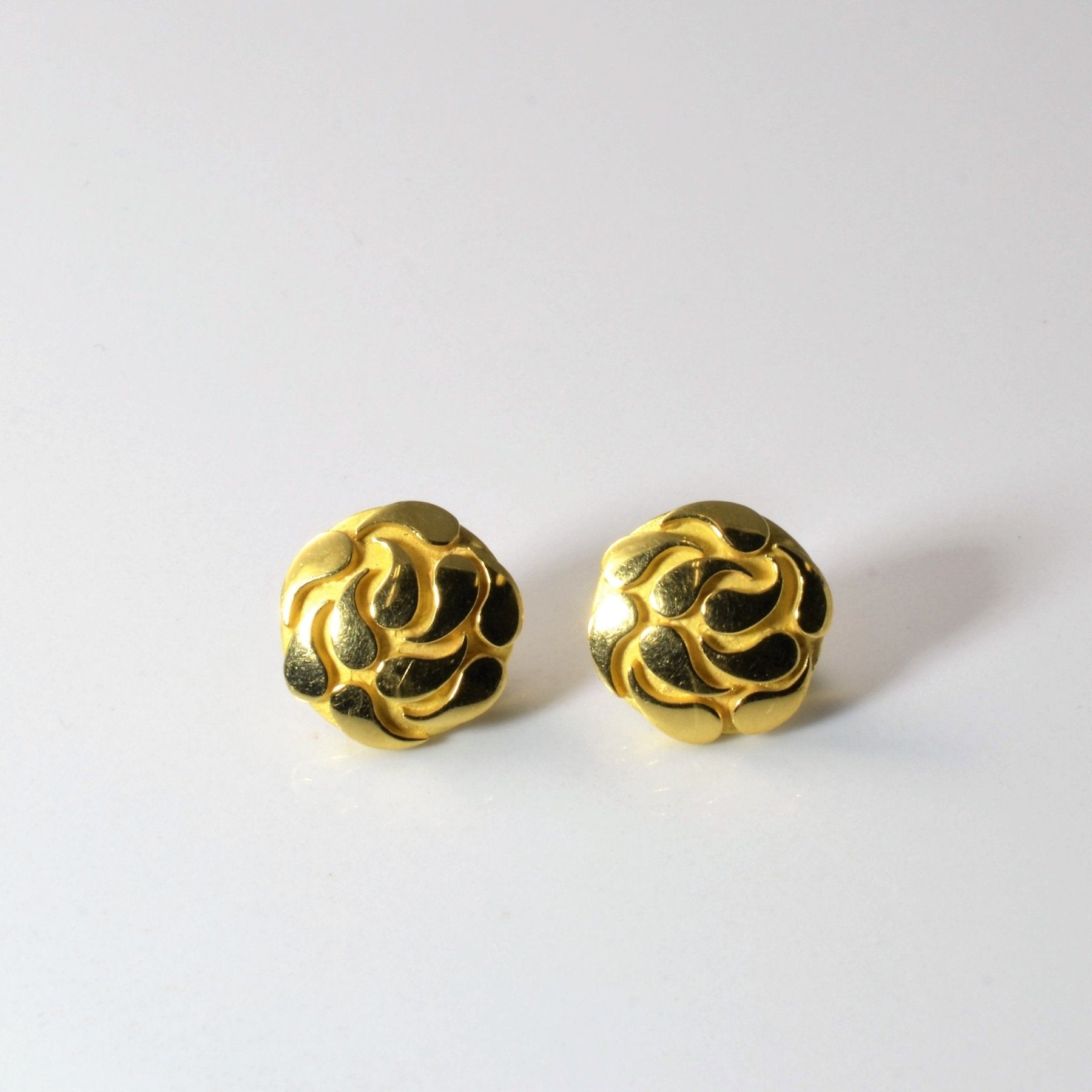 'Cavelti' Gold Button Stud Earrings | - 100 Ways
