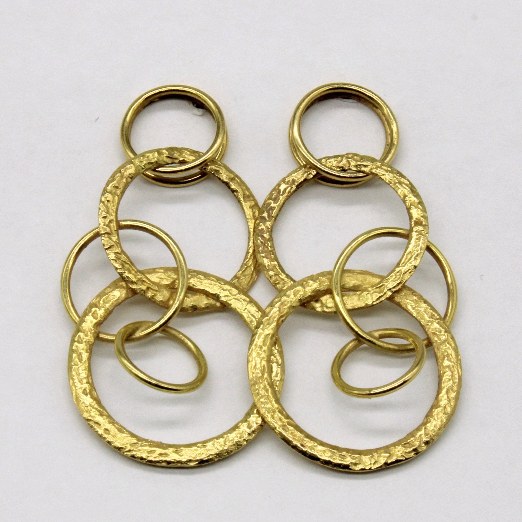 'Cavelti' Hammered Yellow Gold Drop Earrings | - 100 Ways