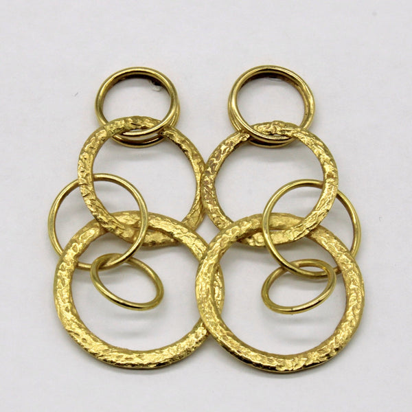 'Cavelti' Hammered Yellow Gold Drop Earrings |
